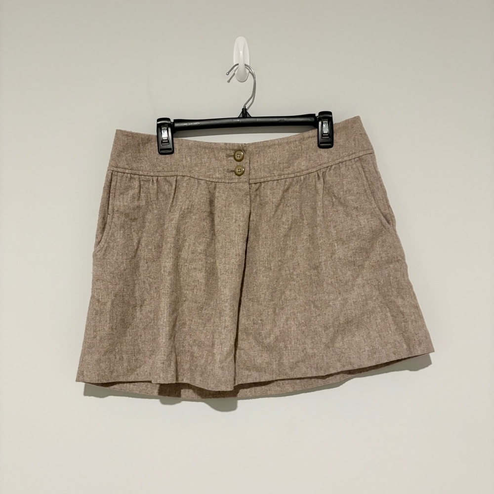 GAP vintage wool pocket mini skirt double button Tweed Skort Front Buttons 6